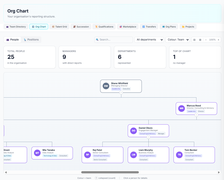 Org chart and reporting structure
